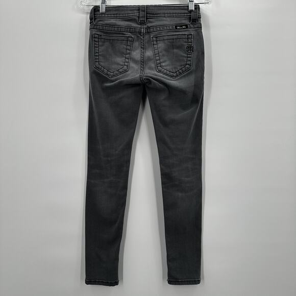 Miss Me Jeans Womens 24 Gray Mid Rise Skinny Stretch Faded Denim Classic Pants - Picture 4 of 13